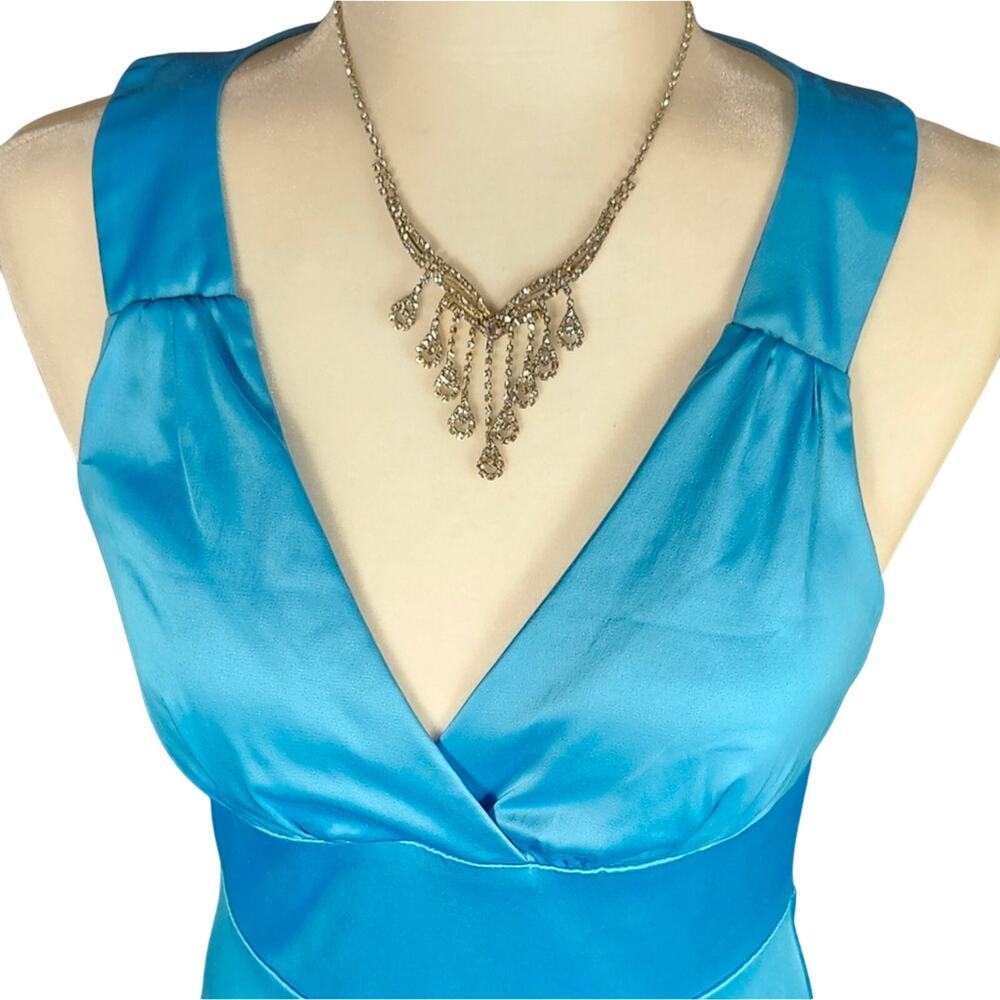 Bisou Bisou Michele Bohbot Aqua Teal Bodycon Dress • Size 8 • EUC • Party